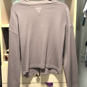 Gap Women's Taupe Waffle Knit Top